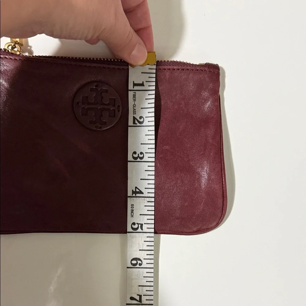 Tory Burch Dark Red Leather Wristlet